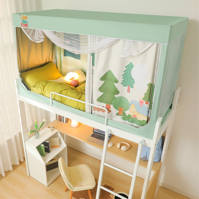 91家纺网 家纺一手货源 找家纺 卓尔居 2025新款学生遮光床帘涂层包边卡通系列 森林