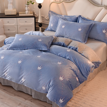 91家纺网 家纺一手货源 找家纺 （总）磨毛世家家纺 2025高克重防静电水晶绒雕花绒宝宝绒印花单品被套