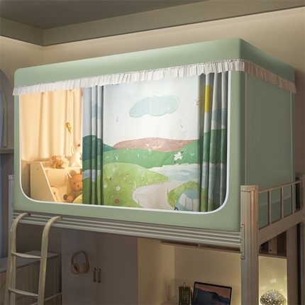 91家纺网 家纺一手货源 找家纺 （总）卓尔居 2025新款学生蚊帐遮光床帘涂层花边卡通系列