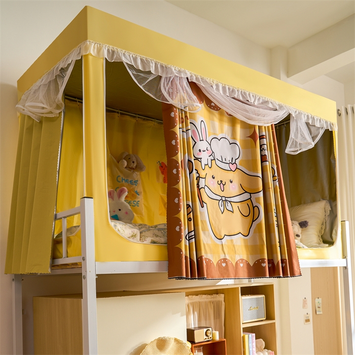 91家纺网 家纺一手货源 找家纺 卓尔居 2025新款学生遮光床帘涂层包边卡通IP系列 布丁狗