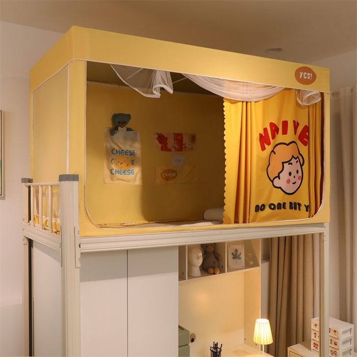 91家纺网 家纺一手货源 找家纺 卓尔居 2025新款学生遮光床帘涂层包边卡通系列 美式男孩