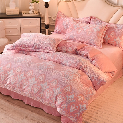 91家纺网 家纺一手货源 找家纺 （总）磨毛世家家纺 2025高克重防静电水晶绒雕花绒宝宝绒印花单品被套