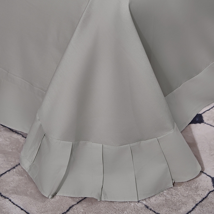 91家纺网 家纺一手货源 找家纺 雲归梦 2024新款全棉提花活性高支密轻奢四件套 细条纹-浅灰