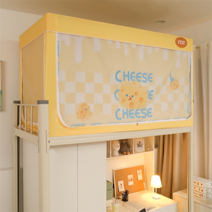 91家纺网 家纺一手货源 找家纺 卓尔居 2025新款学生遮光床帘涂层包边卡通系列 奶酪陷阱