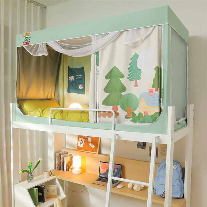 91家纺网 家纺一手货源 找家纺 卓尔居 2025新款学生遮光床帘涂层包边卡通系列 森林