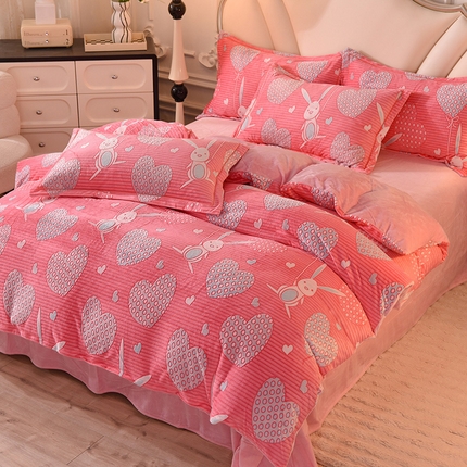 91家纺网 家纺一手货源 找家纺 （总）磨毛世家家纺 2025高克重防静电水晶绒雕花绒宝宝绒印花单品被套