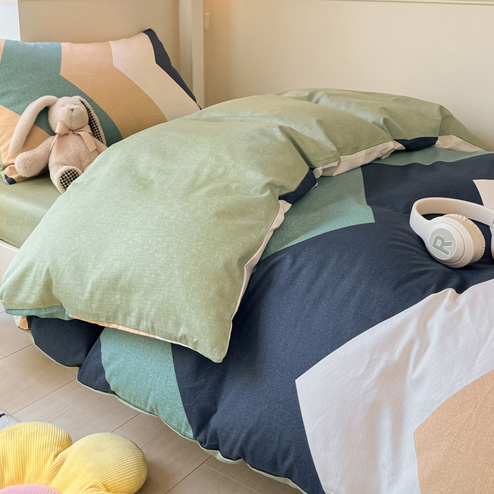 91家纺网 家纺一手货源 找家纺 雅居纺 2024新款全棉印花学生季套件 波浪世界