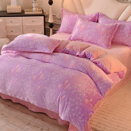 91家纺网 家纺一手货源 找家纺 （总）磨毛世家家纺 2025高克重防静电水晶绒雕花绒宝宝绒印花单品被套