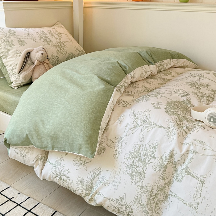 91家纺网 家纺一手货源 找家纺 雅居纺 2024新款全棉印花学生季套件 奇遇森林