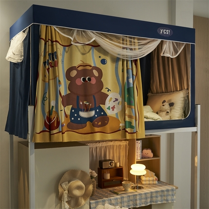 91家纺网 家纺一手货源 找家纺 （总）卓尔居 2025新款学生蚊帐遮光床帘涂层包边卡通系列