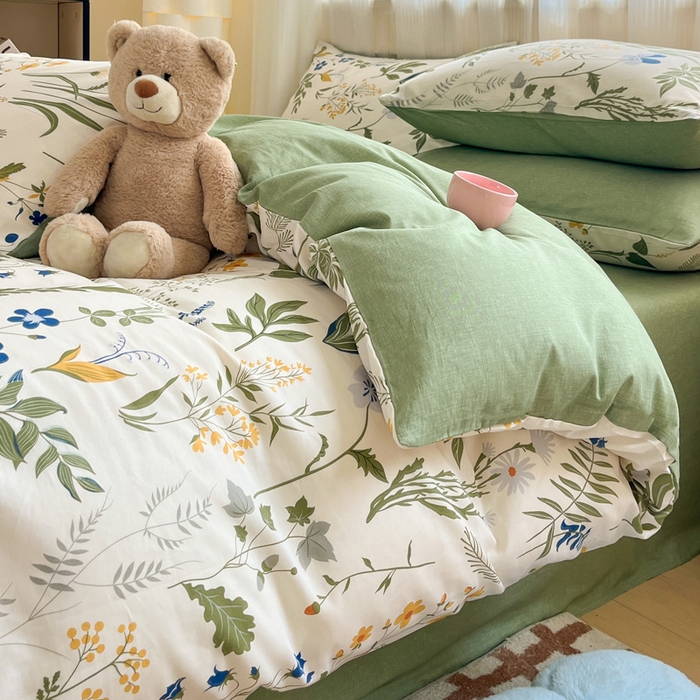 91家纺网 家纺一手货源 找家纺 雅居纺 2024新款全棉印花四件套 森林日记