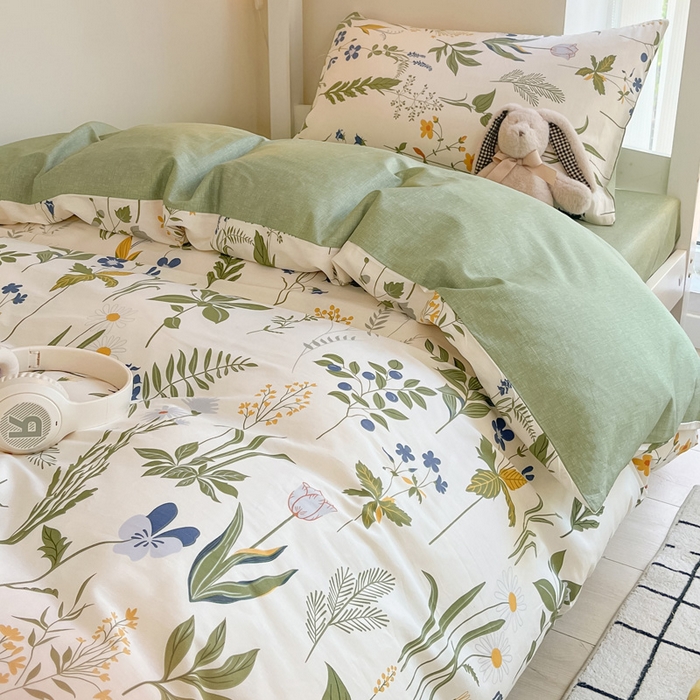 91家纺网 家纺一手货源 找家纺 雅居纺 2024新款全棉印花学生季套件 森林日记