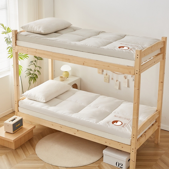 91家纺网 家纺一手货源 找家纺 卡派 2024新款羊毛立体软床垫单人床 白色