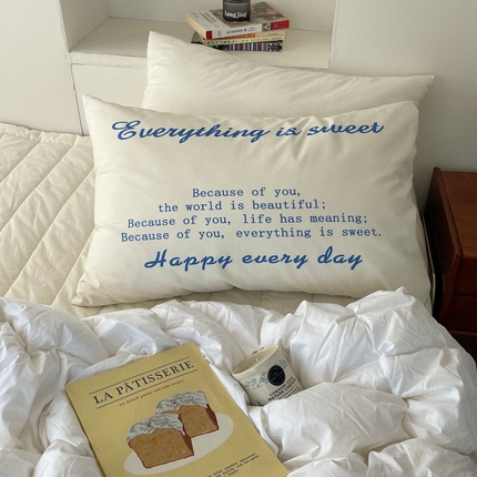 91家纺网 家纺一手货源 找家纺 蜜宿 2024新款全棉数码印花枕套 心语