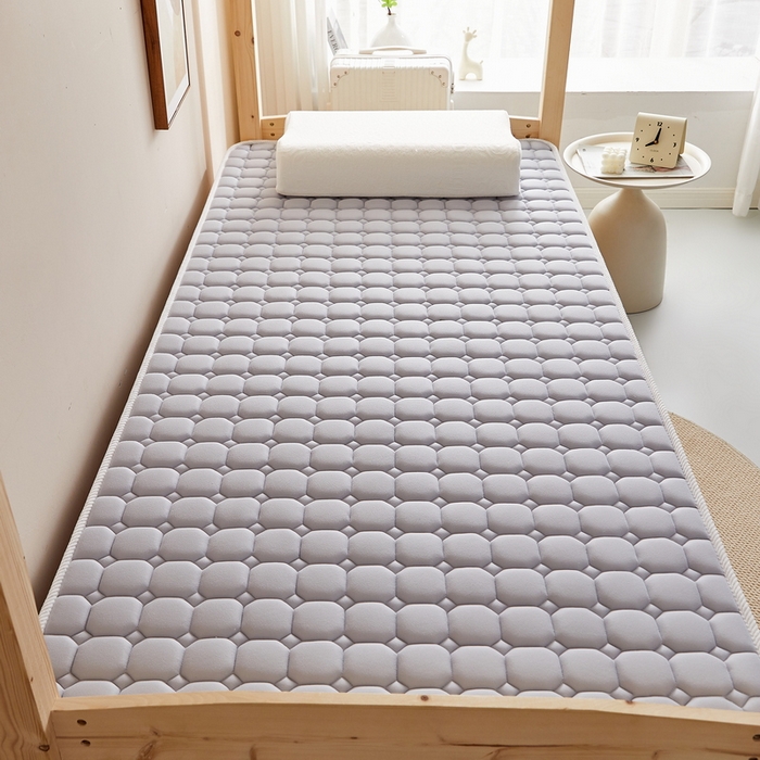 91家纺网 家纺一手货源 找家纺 迪乐妮家居 2024新款单人床乳胶记忆棉立体加厚加高床垫5-10cm（面包格系列） 灰色