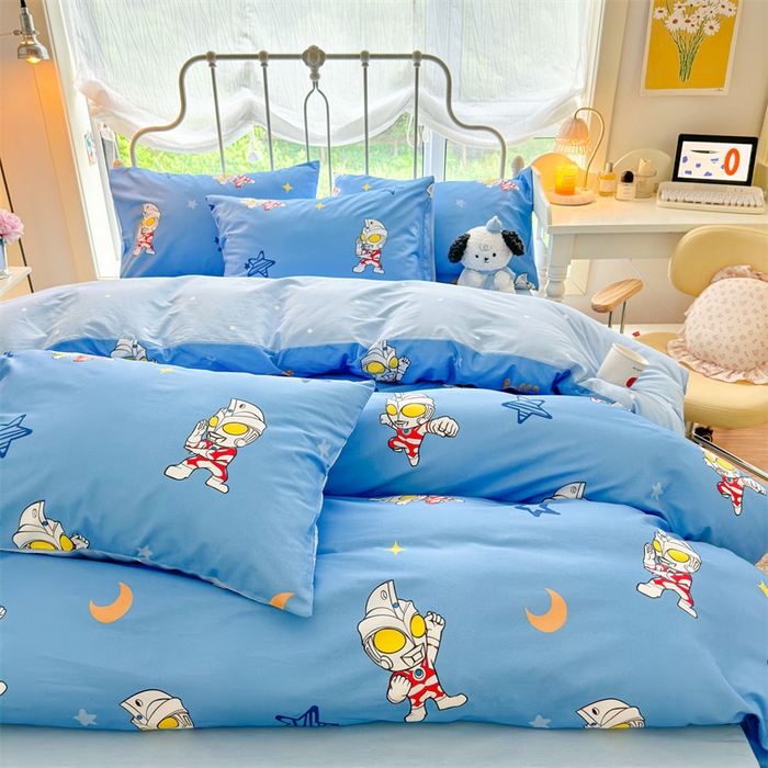 91家纺网 家纺一手货源 找家纺 2024新款授权经典奥特曼-三丽鸥全棉卡通四件套学生三件套【含防伪标】 艾斯奥特曼