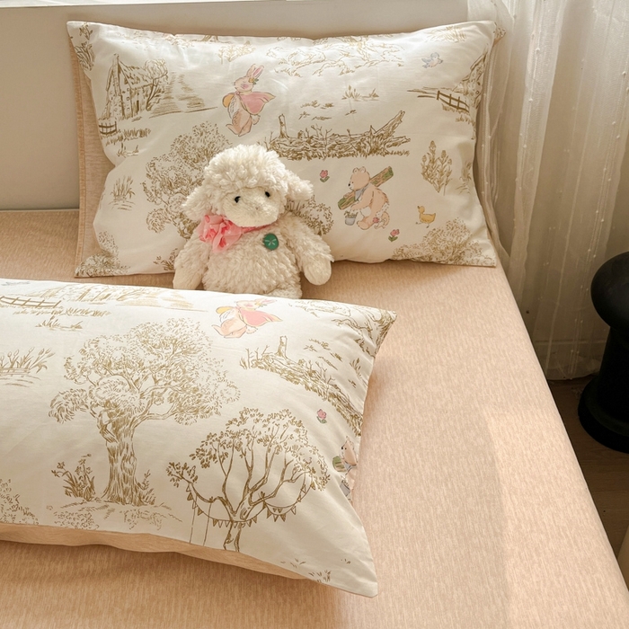 91家纺网 家纺一手货源 找家纺 慕尚家纺 2025新款全棉印花四件套 寻找秋天