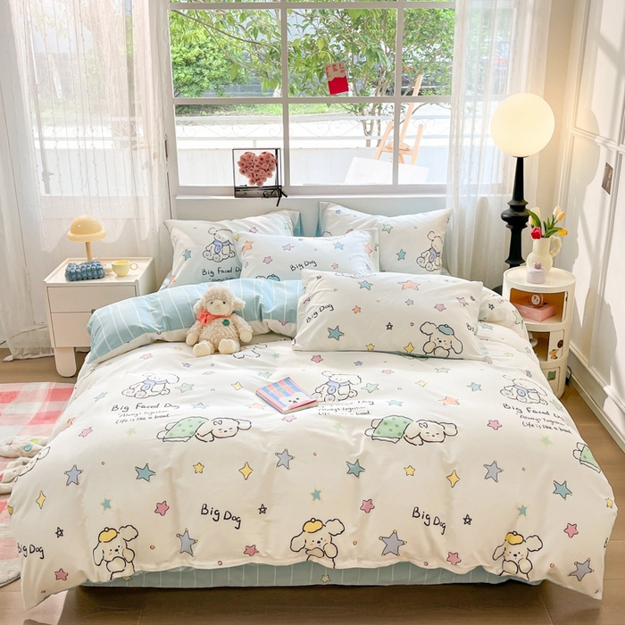 91家纺网 家纺一手货源 找家纺 慕尚家纺 2025新款全棉印花四件套 旺旺