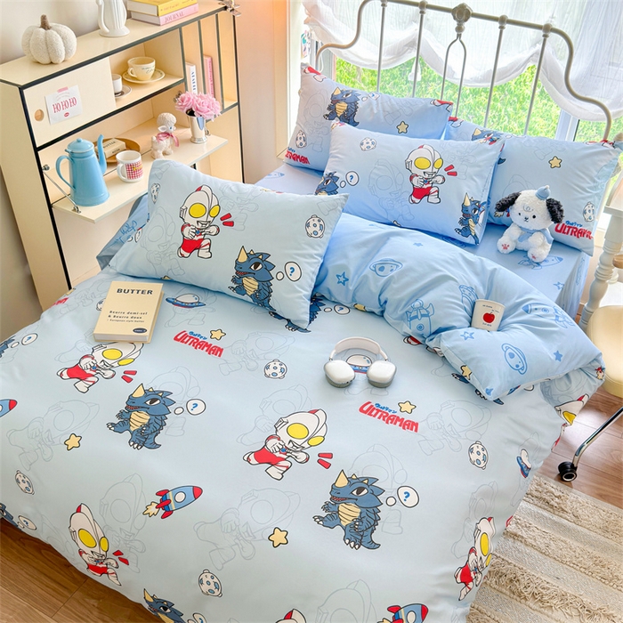 91家纺网 家纺一手货源 找家纺 2024新款授权经典奥特曼-三丽鸥全棉卡通四件套学生三件套【含防伪标】 奥特勇士