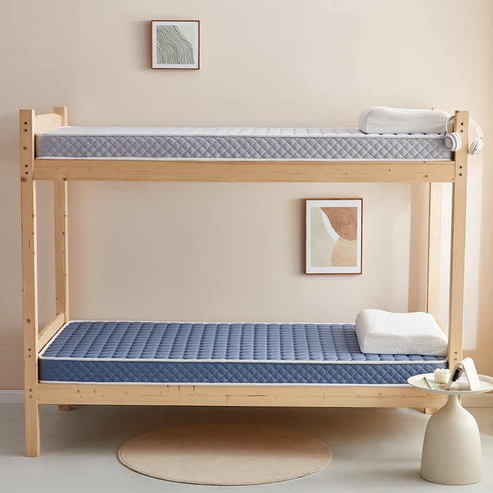 91家纺网 家纺一手货源 找家纺 卡派 2024新款单人床乳胶记忆棉立体加厚加高床垫5-10cm（面包格系列） 蓝灰