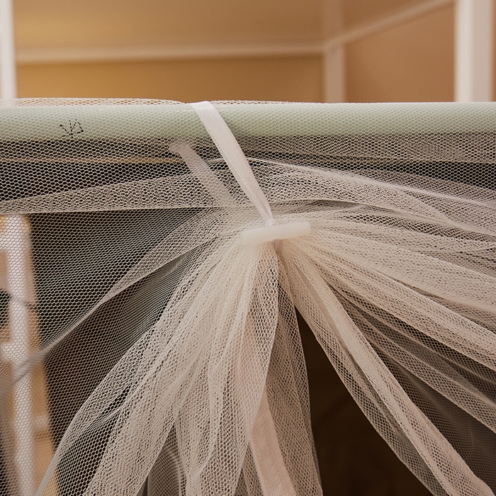 91家纺网 家纺一手货源 找家纺 2024新款学生宿舍强遮光坐床蚊帐 米色-哈基米