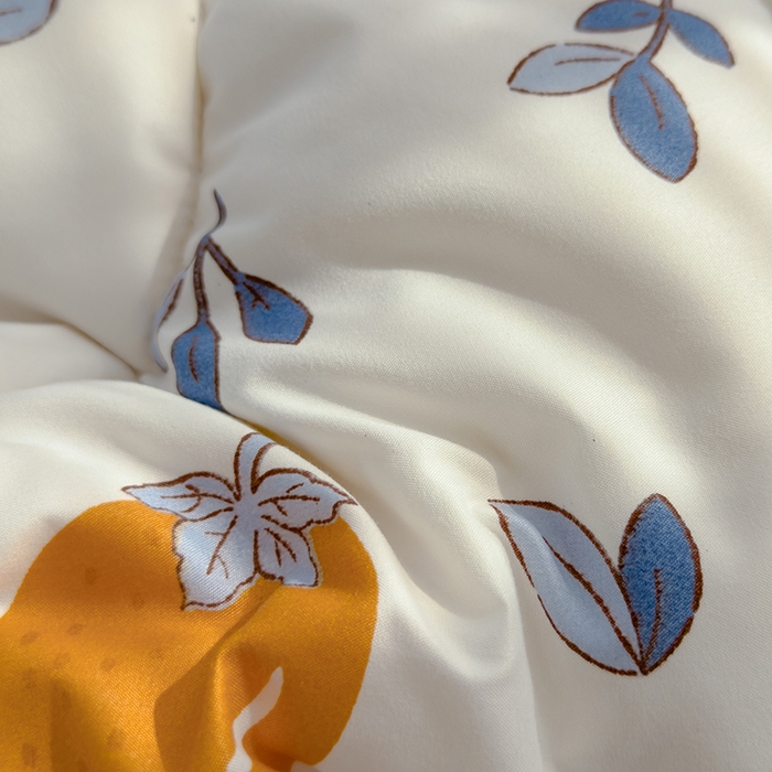 91家纺网 家纺一手货源 找家纺 卡派 2024新款亲肤水洗棉印花春秋被 橙子