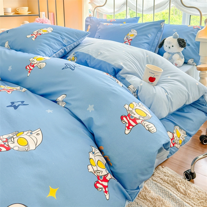 91家纺网 家纺一手货源 找家纺 2024新款授权经典奥特曼-三丽鸥全棉卡通四件套学生三件套【含防伪标】 艾斯奥特曼