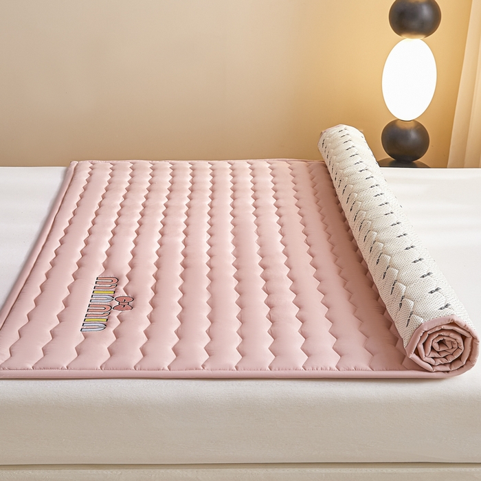 91家纺网 家纺一手货源 找家纺 恋绒家纺 2025新款刺绣款床褥床护垫绣花床垫 mini-湘妃玉