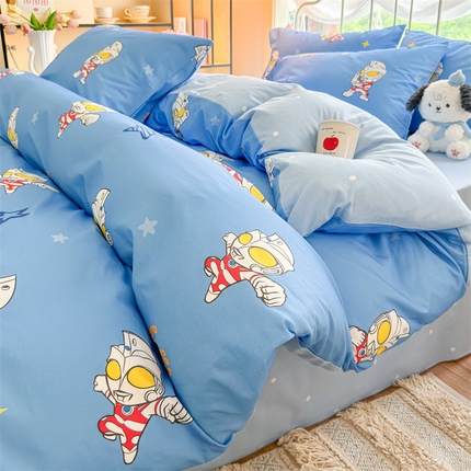 91家纺网 家纺一手货源 找家纺 （总）2024新款授权经典奥特曼-三丽鸥全棉卡通四件套学生三件套【含防伪标】