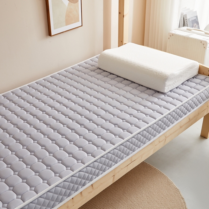 91家纺网 家纺一手货源 找家纺 迪乐妮家居 2024新款单人床乳胶记忆棉立体加厚加高床垫5-10cm（面包格系列） 灰色