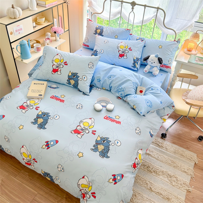 91家纺网 家纺一手货源 找家纺 2024新款授权经典奥特曼-三丽鸥全棉卡通四件套学生三件套【含防伪标】 奥特勇士