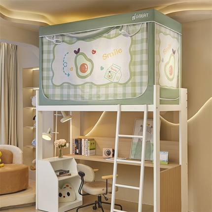 91家纺网 家纺一手货源 找家纺 （总）迪凡保罗蚊帐 2025新款2416纳米环保加厚强遮光大版数码印花学生蚊帐（自带靠墙帘）