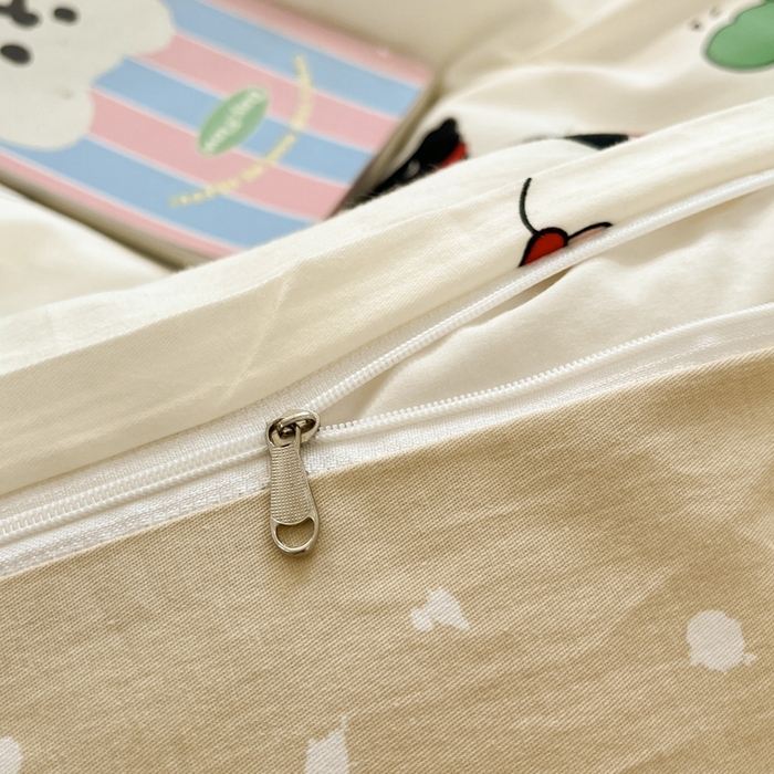 91家纺网 家纺一手货源 找家纺 慕尚家纺 2025新款全棉印花四件套 萌宠乐园