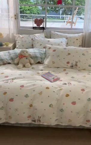 91家纺网 家纺一手货源 找家纺 慕尚家纺 2025新款全棉印花四件套 南瓜派对