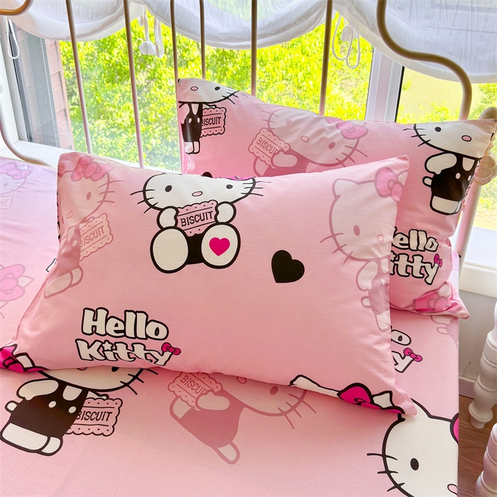 91家纺网 家纺一手货源 找家纺 2024新款授权经典奥特曼-三丽鸥全棉卡通四件套学生三件套【含防伪标】 爱心kt