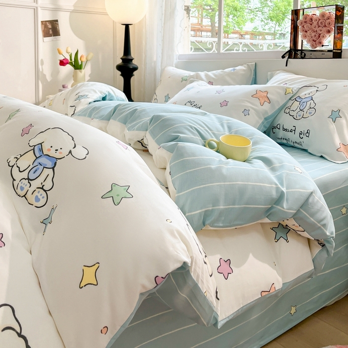 91家纺网 家纺一手货源 找家纺 慕尚家纺 2025新款全棉印花四件套 旺旺