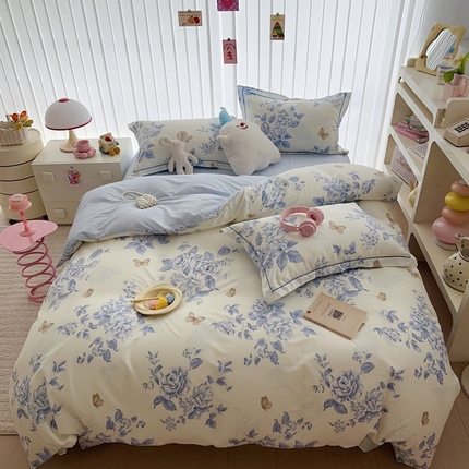 于果 2024新款全棉13370四件套(10） 青花舞梦