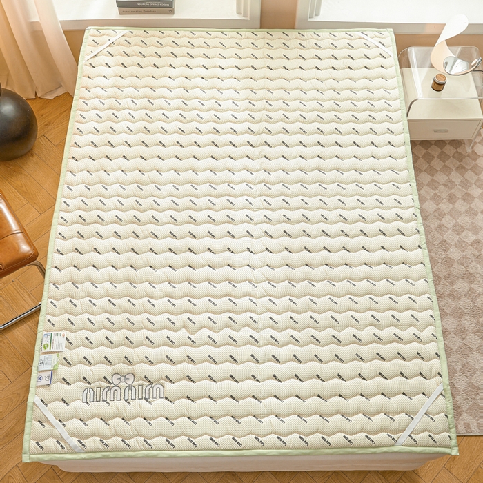 91家纺网 家纺一手货源 找家纺 恋绒家纺 2025新款刺绣款床褥床护垫绣花床垫 mini-薄荷绿