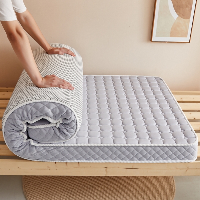 91家纺网 家纺一手货源 找家纺 迪乐妮家居 2024新款单人床乳胶记忆棉立体加厚加高床垫5-10cm（面包格系列） 灰色