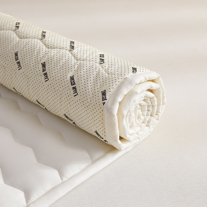 91家纺网 家纺一手货源 找家纺 恋绒家纺 2025新款刺绣款床褥床护垫绣花床垫 mini-象牙白