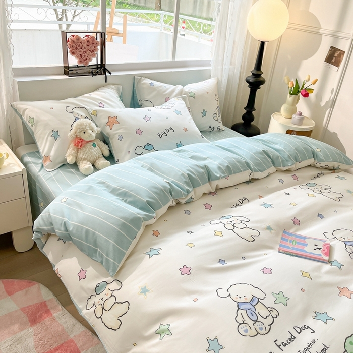 91家纺网 家纺一手货源 找家纺 慕尚家纺 2025新款全棉印花四件套 旺旺