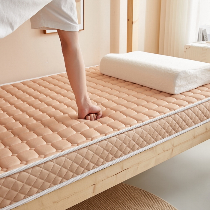 91家纺网 家纺一手货源 找家纺 卡派 2024新款单人床乳胶记忆棉立体加厚加高床垫5-10cm（面包格系列） 驼色