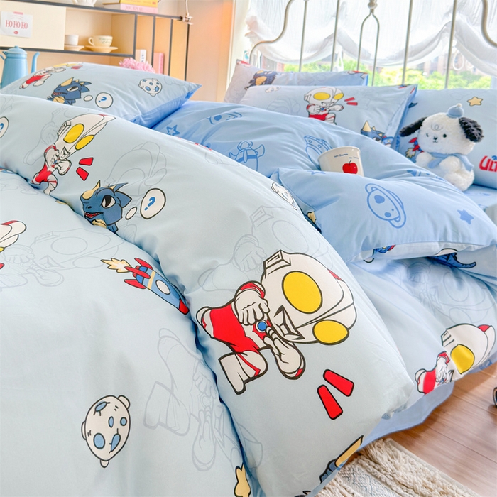 91家纺网 家纺一手货源 找家纺 2024新款授权经典奥特曼-三丽鸥全棉卡通四件套学生三件套【含防伪标】 奥特勇士