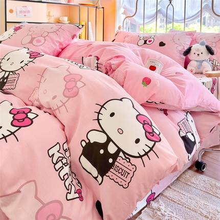 91家纺网 家纺一手货源 找家纺 （总）2024新款授权经典奥特曼-三丽鸥全棉卡通四件套学生三件套【含防伪标】