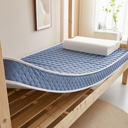 91家纺网 家纺一手货源 找家纺 卡派 2024新款单人床乳胶记忆棉立体加厚加高床垫5-10cm（面包格系列） 蓝灰
