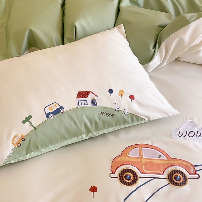 91家纺网 家纺一手货源 找家纺 （总）星野 2024秋冬新款双股澳棉贴布绣四件套-完美假日