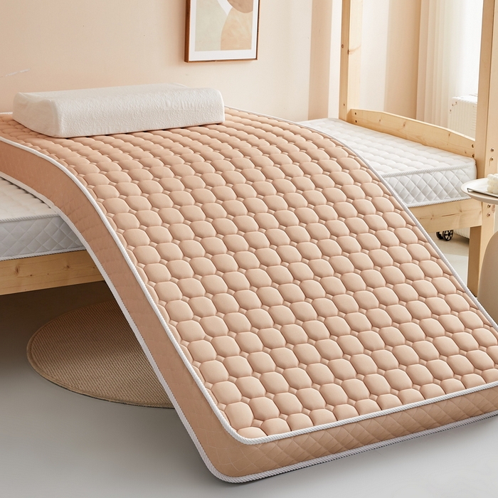 91家纺网 家纺一手货源 找家纺 卡派 2024新款单人床乳胶记忆棉立体加厚加高床垫5-10cm（面包格系列） 驼色