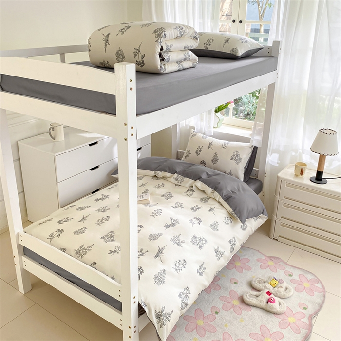 91家纺网 家纺一手货源 找家纺 本制 2024新款学生季全棉印花三件套 赫本