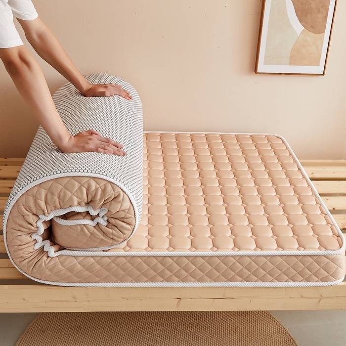 91家纺网 家纺一手货源 找家纺 卡派 2024新款单人床乳胶记忆棉立体加厚加高床垫5-10cm（面包格系列） 驼色