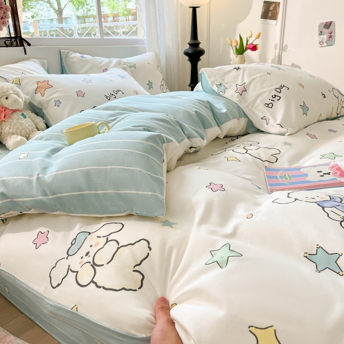 91家纺网 家纺一手货源 找家纺 慕尚家纺 2025新款全棉印花四件套 旺旺